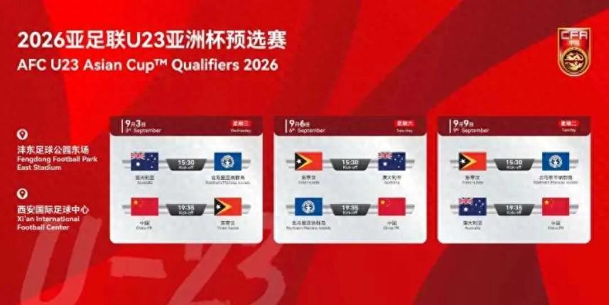 明晚19:35，CCTV5直播！亚预赛首战，中国男足vs东帝汶，底线6-0